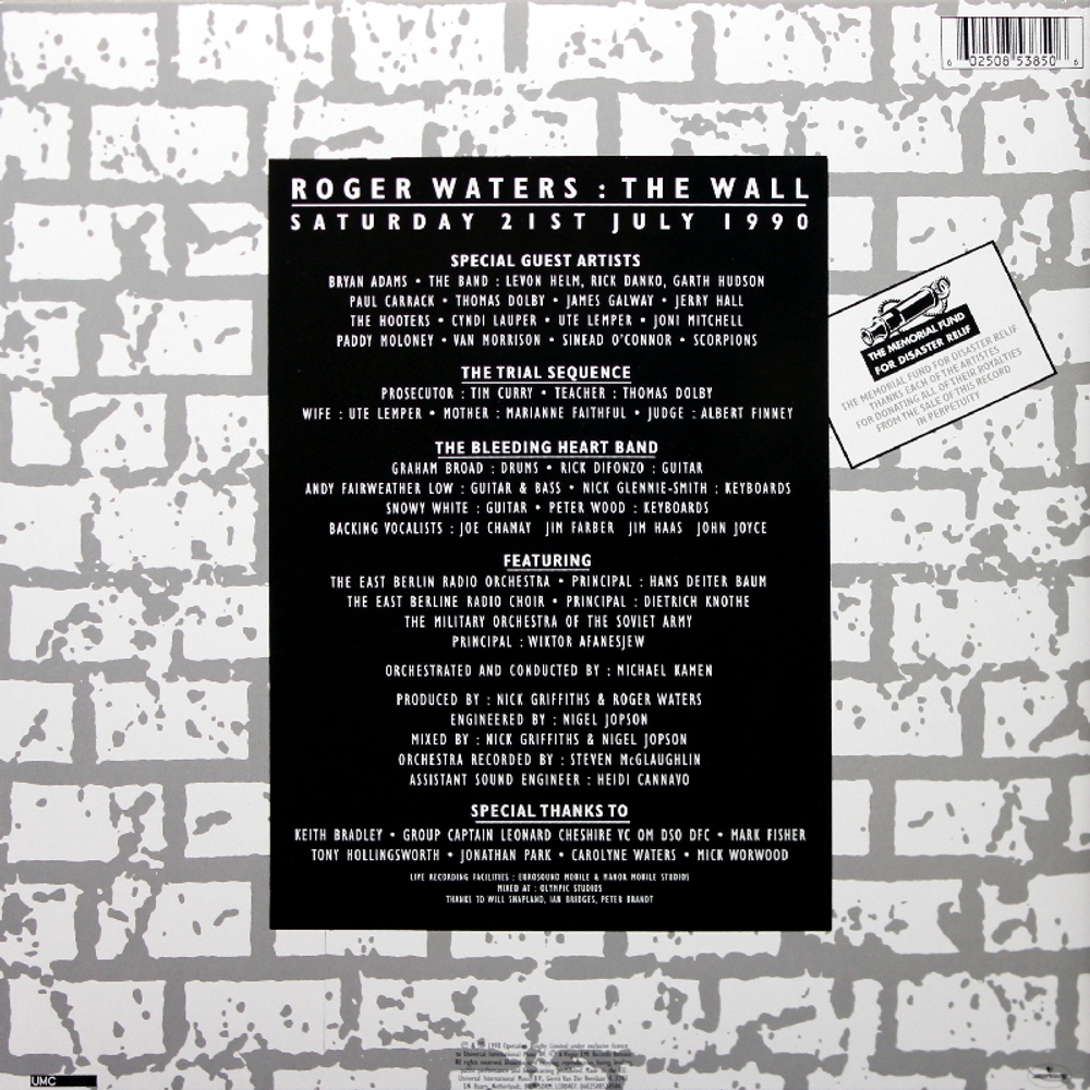 Roger Waters / The Wall - Live In Berlin (Limited Edition)(Clear Vinyl)(2LP)