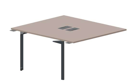 Составной стол на 2 рабочих места 138х156,6х75см (2 металлических  аутлета) - приставной элемент