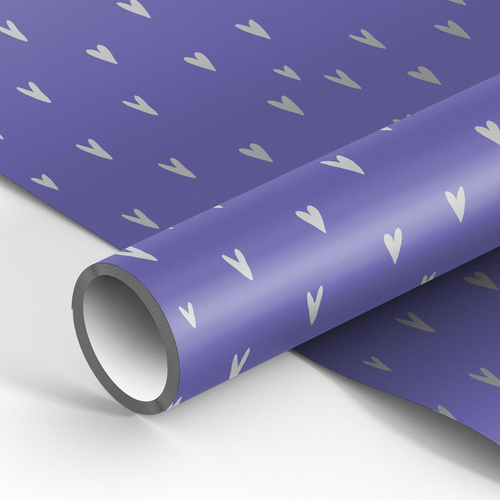 Упаковочная бумага глянц. 70*100см, MESHU "Hearts of gold", 80г/м2