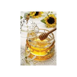 БАНКА ДЛЯ МЕДА С ПАЛОЧКОЙ 280 МЛ. ДИА=11,5 СМ. В=14 СМ. КОЛЛЕКЦИЯ "MUZA" (КОР=8ШТ.)