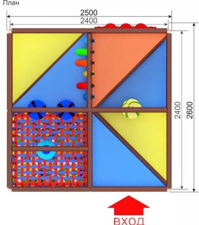 Детский игровой лабиринт «Кубик» 5,8 м² (2,6*2,5*2.5м)