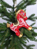 Конь-Огонь ёлочная игрушка из фарфора