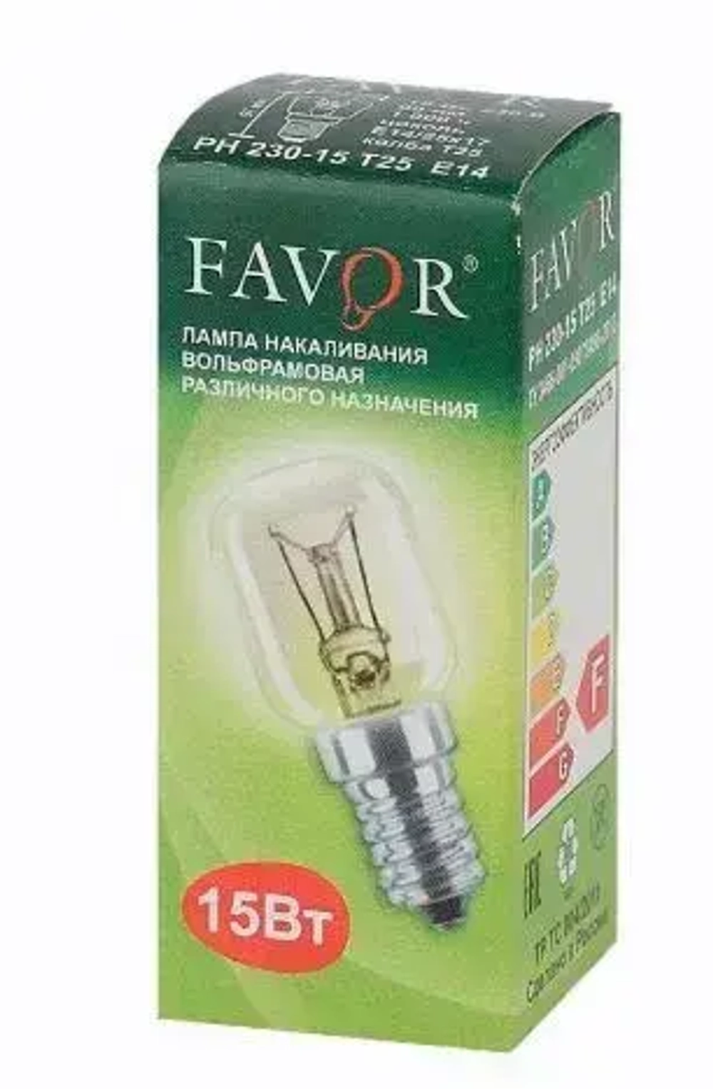 Лампочка Е14, 15Вт лампа накаливания, РН 230В T25