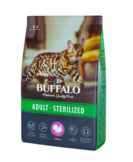 РАЗВЕС Mr.Buffalo Sterilized Сухой корм для стерилизованых кошек Индейка (цена за 1 кг, вакуумная упаковка)