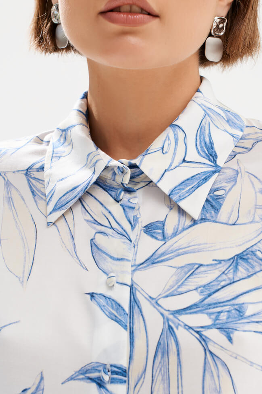 23511 Блузка женская (синий принт)