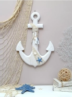 Декор на стену для интерьера "Якорь с канатом"