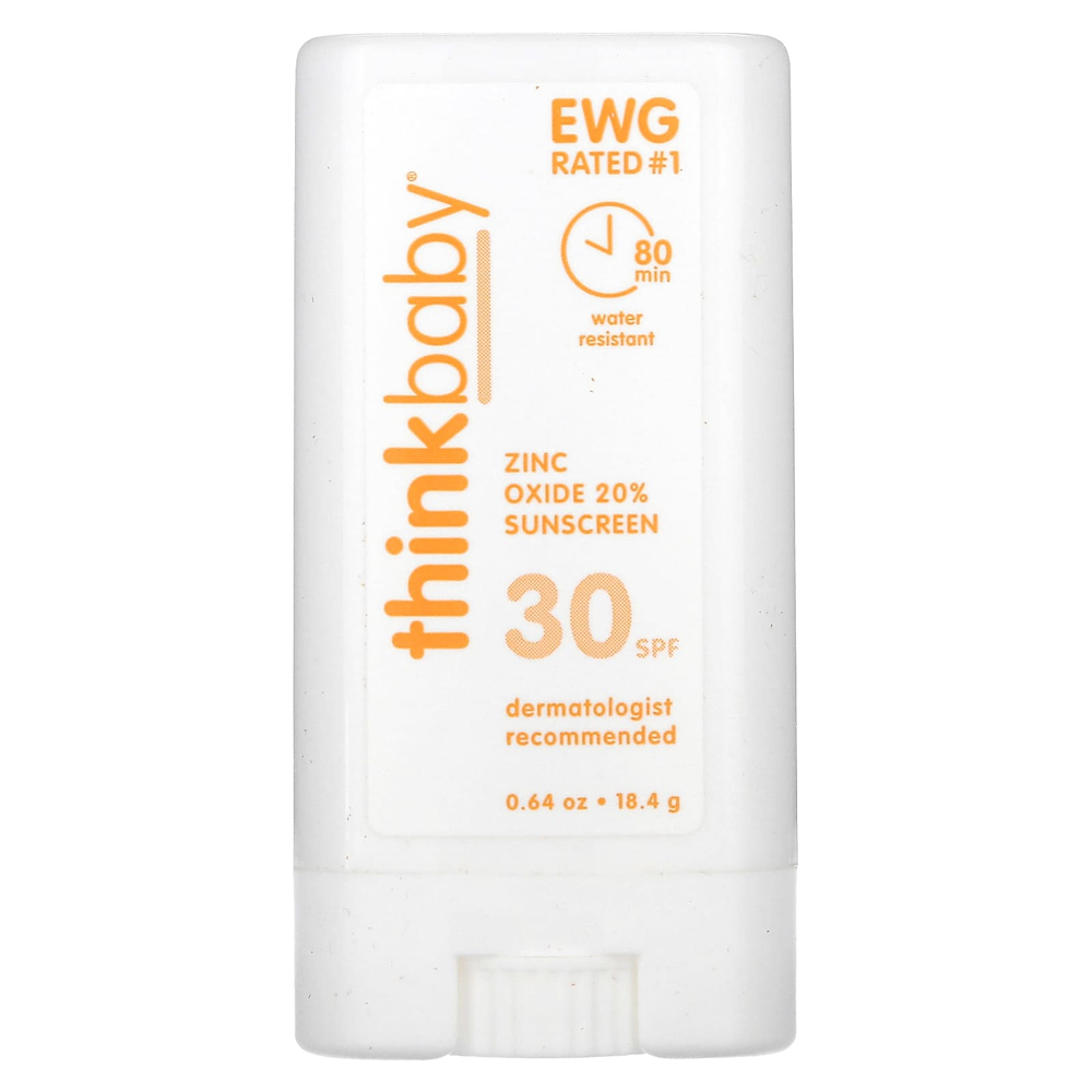 think, Thinkbaby®, солнцезащитное средство с оксидом цинка в стике, SPF 30, 18,4 г (0,64 жидк. унции)