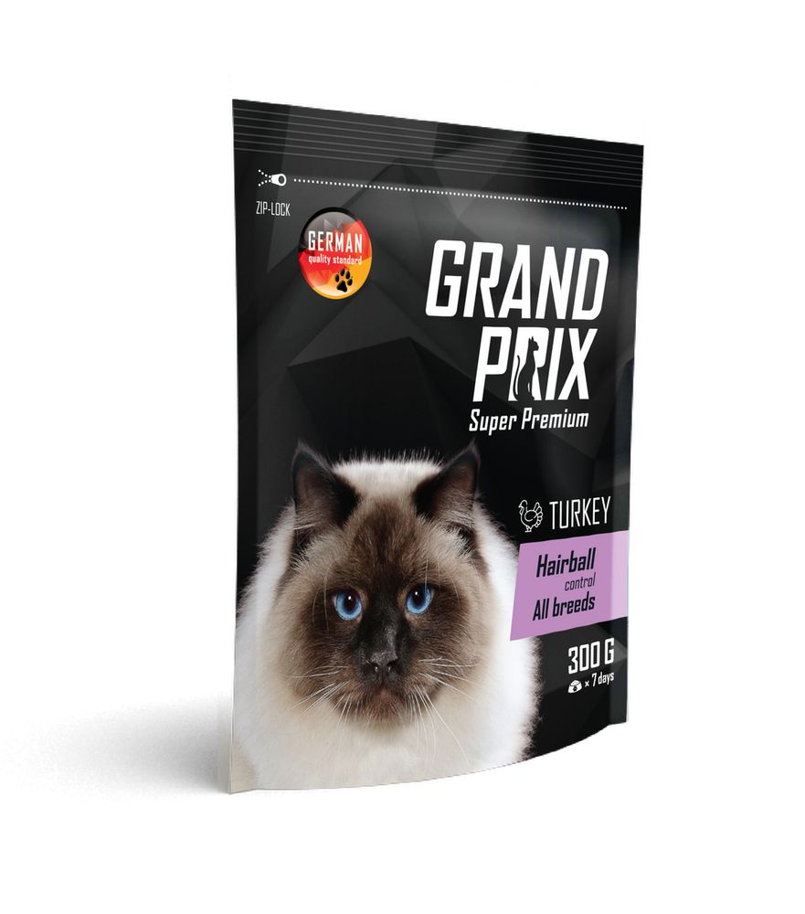 Сухой корм Grand Prix Hairball Control для кошек для выведения шерсти с индейкой 300 г