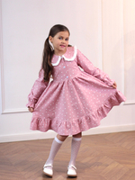 Платье из фланели с длинным рукавом «Сердечки», цвет розовый