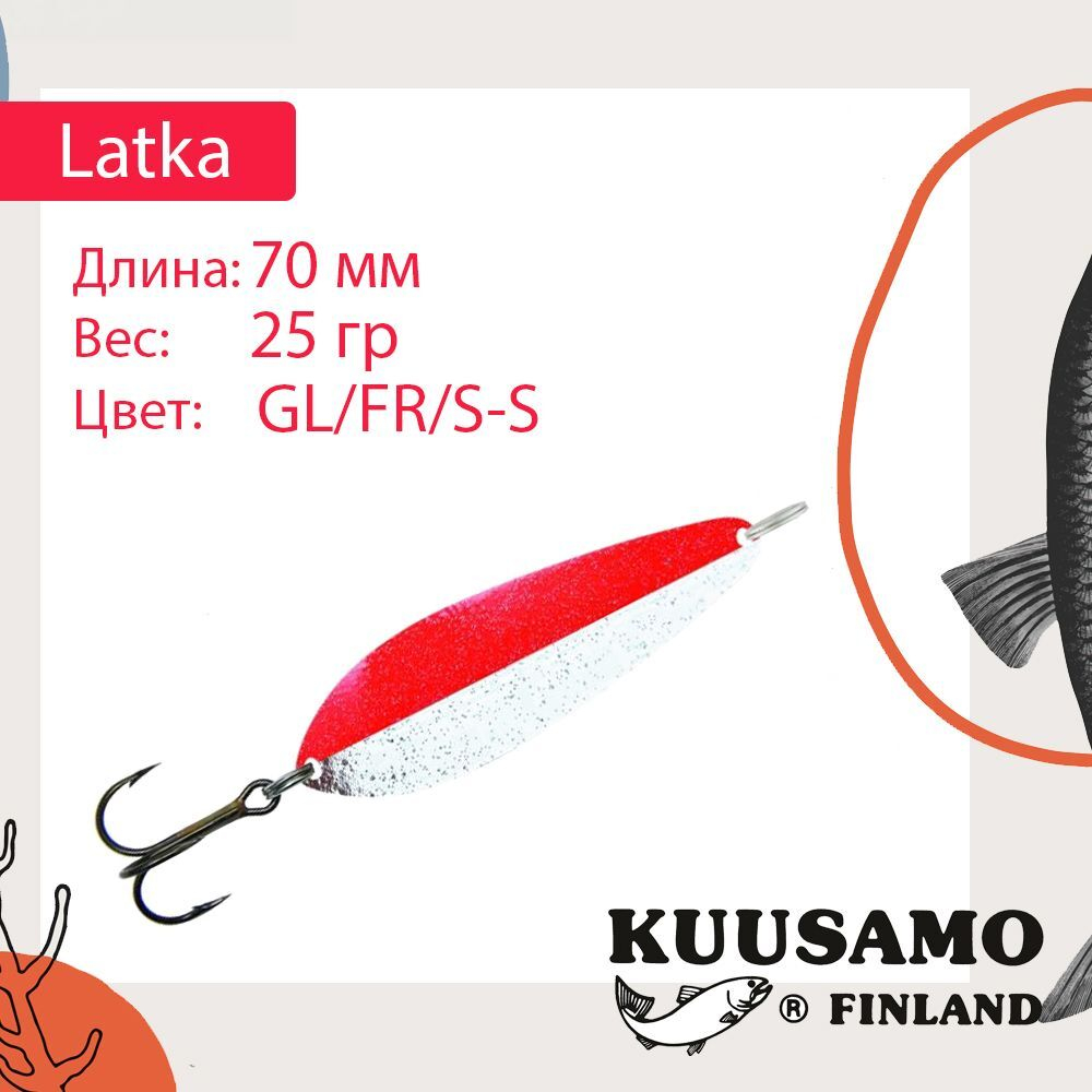 Блесна колебалка Kuusamo Latka 70/14 BLU/R-S