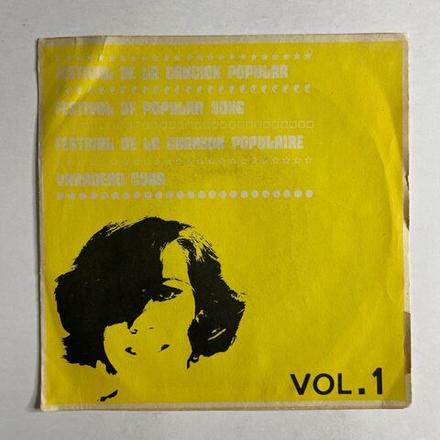 Винтажная виниловая пластинка LP Festival De la Cancion Popular Varadero,Cuba Vol. 1 (Cuba Куба 1966) 7 дюймов, 45 RPM, Single