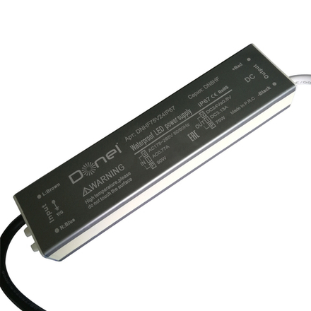 Donel блок питания 75Вт, DC24В, IP67, 180x40x23мм, PF>0.65, 3.12А, ,серия:DN8HF