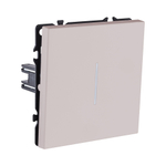 Выключатель 1-клавишный 10А/250В с LED подсветкой, кашемир матовый Kollinger Eclipse EC-007CM