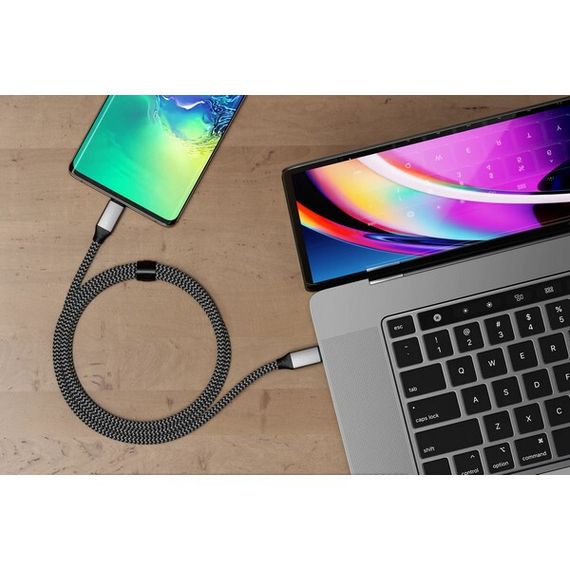 Кабель Satechi USB Type-C - USB Type-C 100W 2 м (ST-TCC2MM) серый космос
