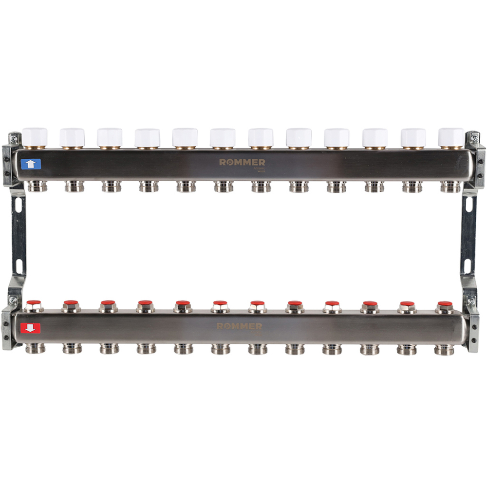 ROMMER RMS-3200-000012 ROMMER Коллектор из нержавеющей стали без расходомеров 12 вых.