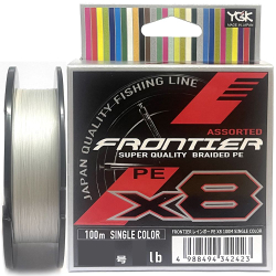 Шнур YGK FRONTIER ASSORTED X8 100m (розовый) #0.8/0.148mm 8lb/3.6kg