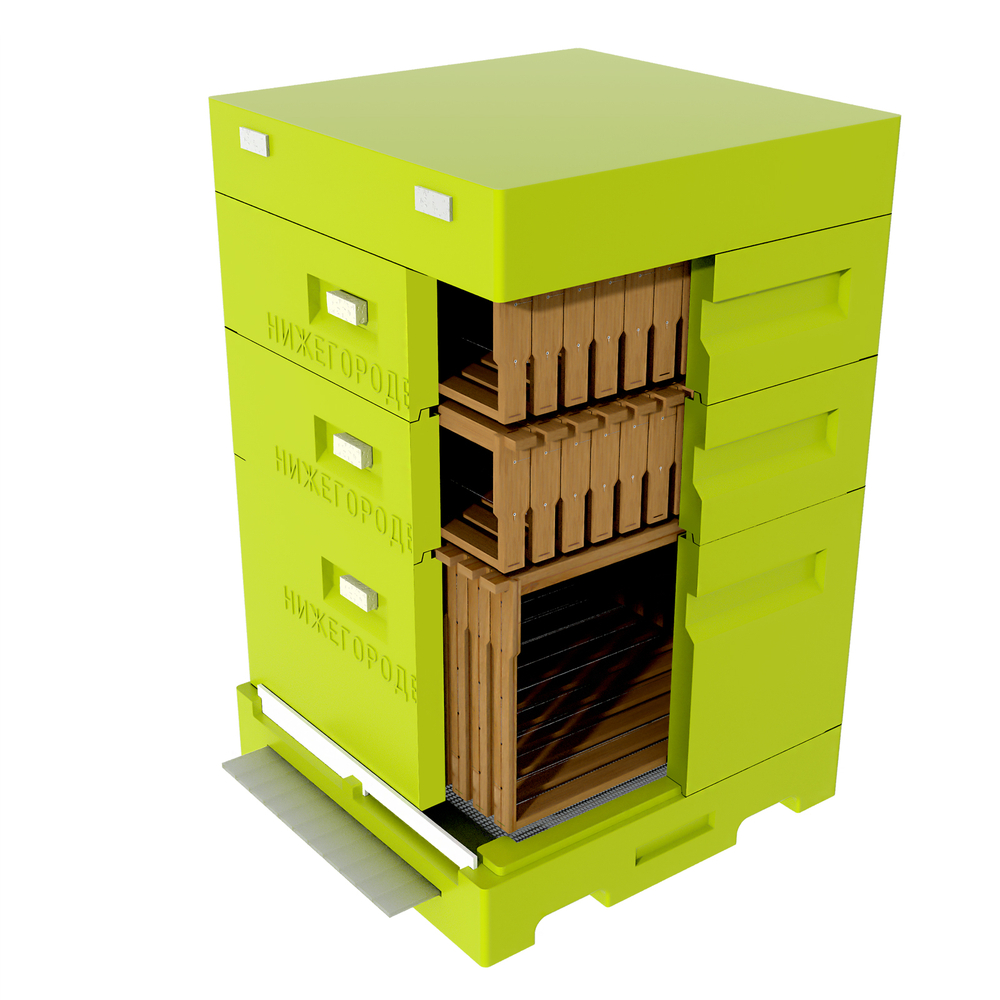 Улей ППУ Нижегородец 12 рамок Комплект 1 корпус Дадан + 2 Магазина