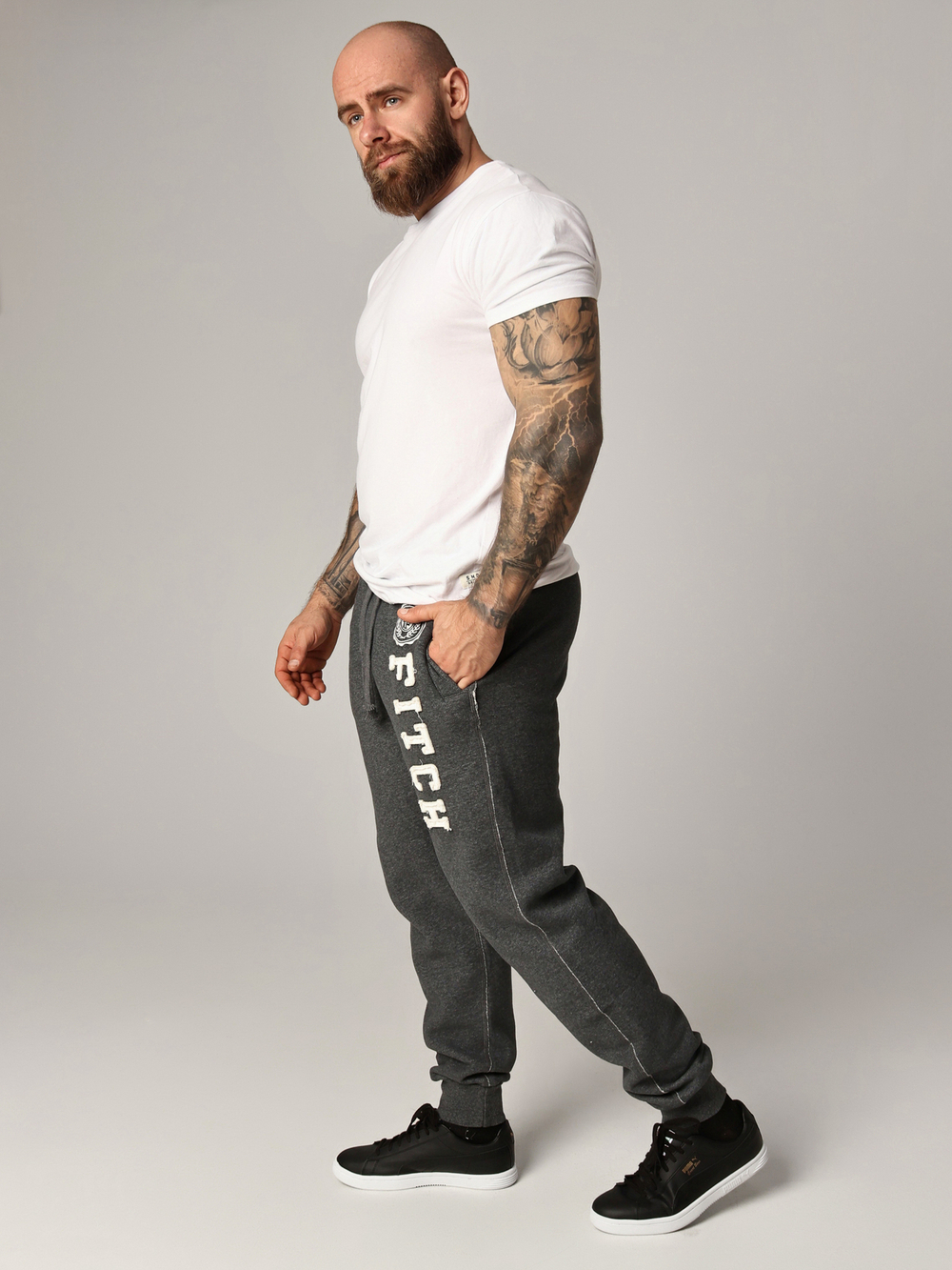 Трикотажные прямые флисовые брюки Abercrombie & Fitch FABT12