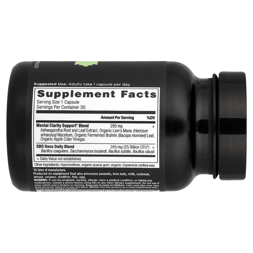 Ancient Nutrition, SBO пробиотики, ясность ума, для приема один раз в день, 30 капсул