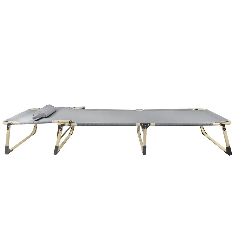 Шезлонг складной с подголовником (670х1930мм, серый) ISMA ISMA-FG-HY-8009GR