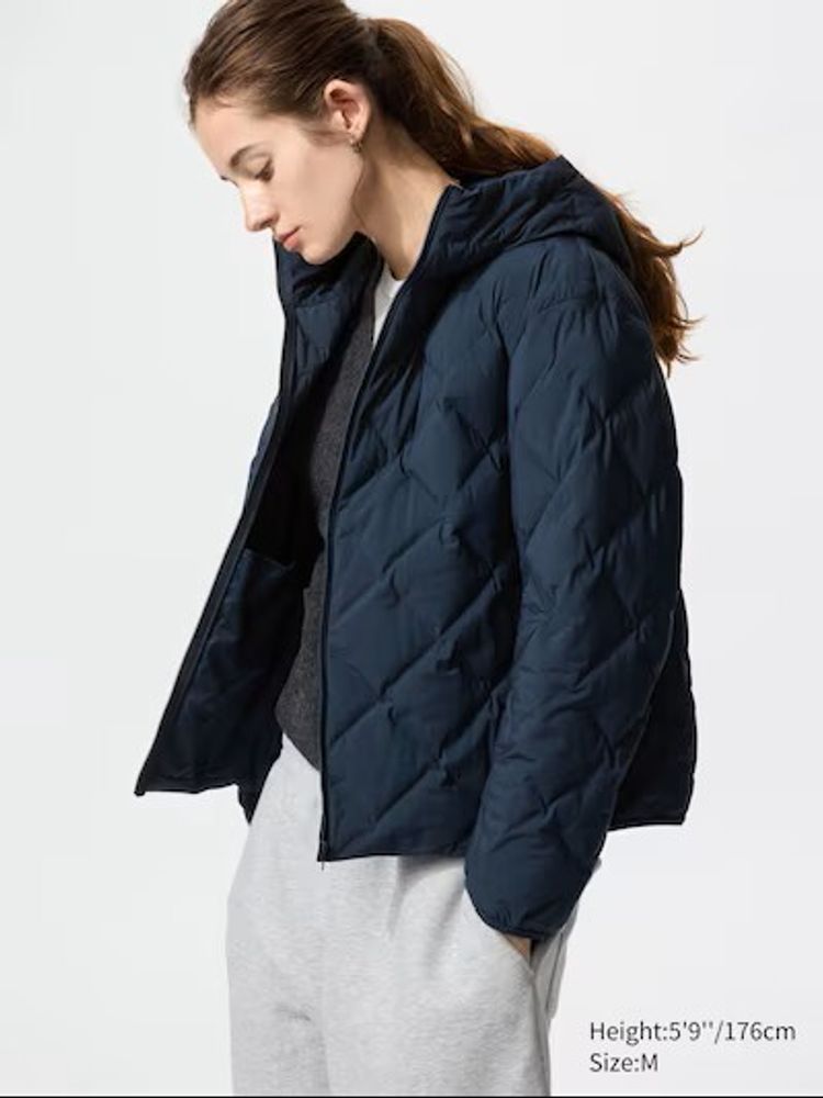 UNIQLO КУРТКА С КАПЮШОНОМ, СИНИЙ