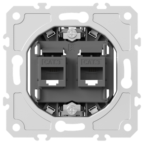 Механизм розетки RJ11 + RJ11 (двойная) cat.3/ClassE-4/4, серия DB
