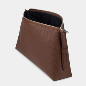 Косметичка Comete из кожи теленка, цвета шоколад