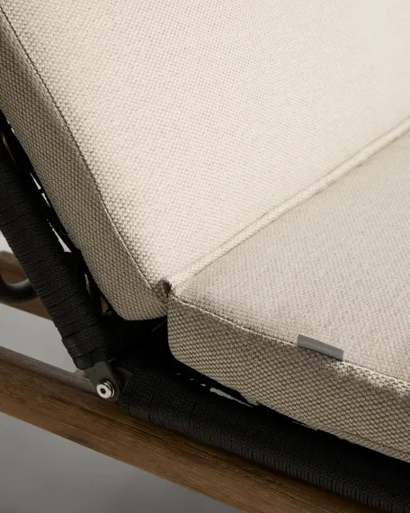 Двойной шезлонг Alipa из массива акации и веревки темно-серого цвета