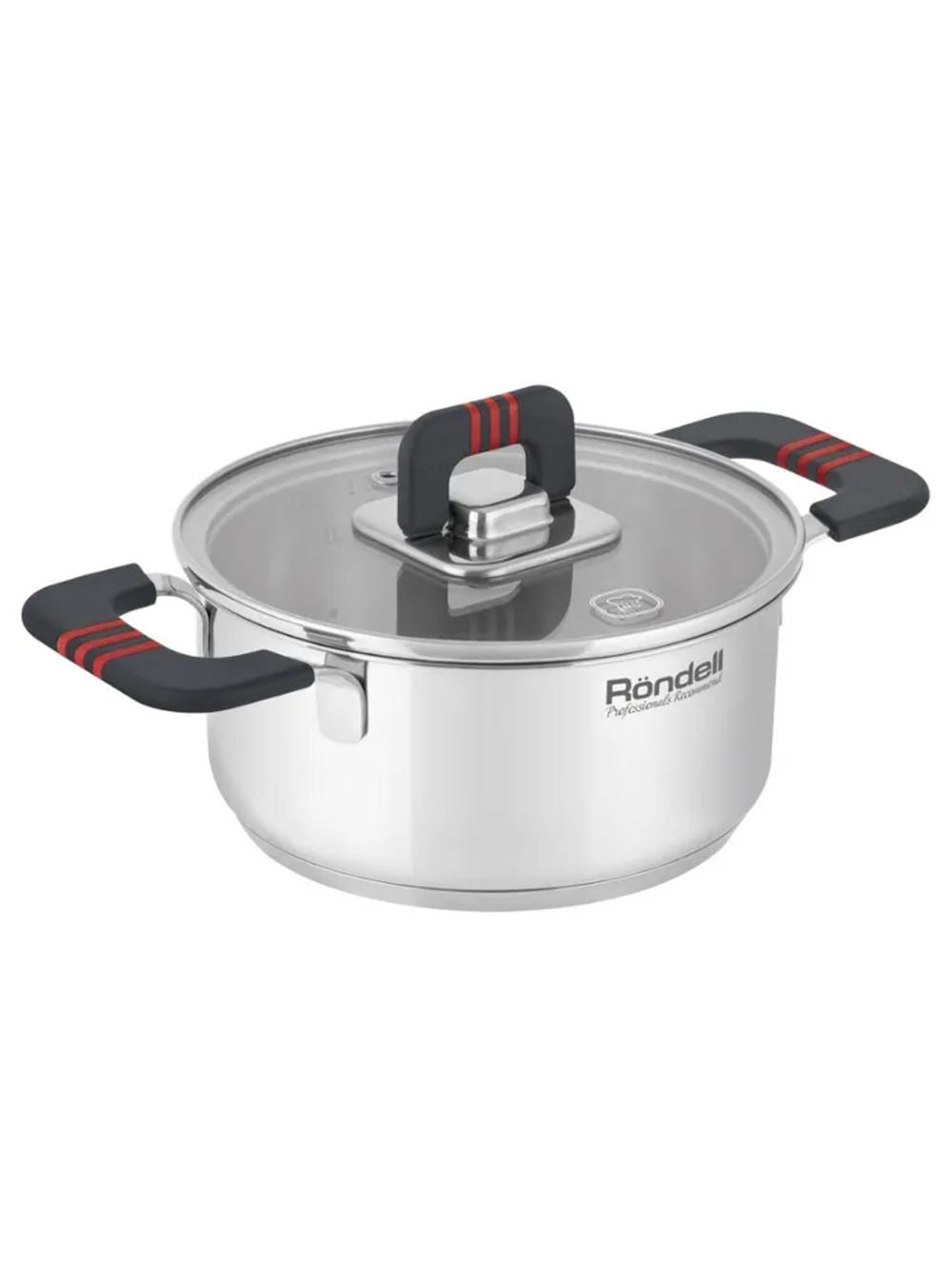 Кастрюля RONDELL RDS-1636 Stripes с крышкой 16 см, 1,2 л стальной