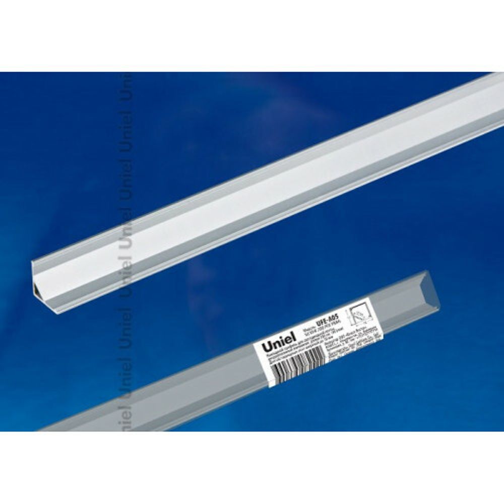 UFE-A05 SILVER 200 POLYBAG Накладной профиль для светодиодной ленты, анодированный алюминий. Длина 200 см. ТМ Uniel