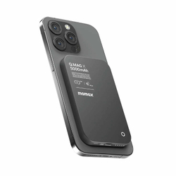 Внешний магнитный аккумулятор с беспроводной зарядкой Momax Q.MAG X Ultra Slim 8.3 mm, 5000 mAh, Qi 15W / PD20W, Black