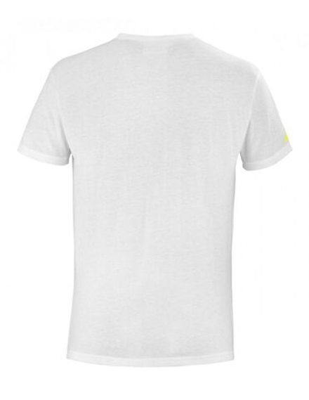 Мужская теннисная футболка Babolat Exercise Message Tee Men - white/параdise pink