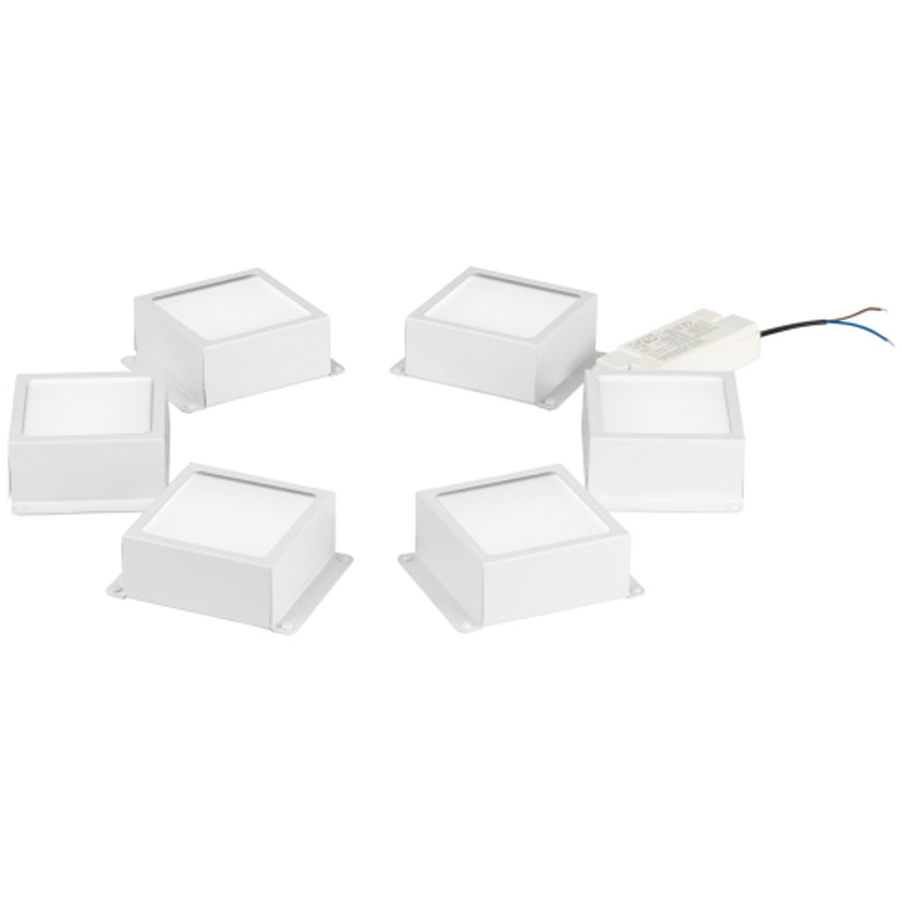 Светильник светодиодный ЭРА Грильято SPO-646-3-5K-W6 36Вт 5000К 89х89мм Домино 100х100 белый 6 кубиков драйвер | Светильники с внутренним драйвером