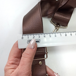 Гитарный ремень однотонный 4см Шоколад сатин