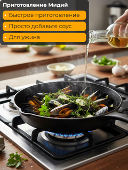 Мидии в раковинах варено-мороженое 40/60 1 кг