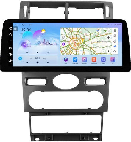 Магнитола для Ford Mondeo 3 2000-2006 (климат) - FarCar монитор 12.3" 2K QLED на Android 14, TS10, CarPlay, 4G SIM-слот