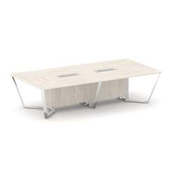 Steel Meet Стол переговорный прямоугольный MD-PR.B.SP-12 Денвер Светлый/Нержавеющая Сталь/Хром 3200*