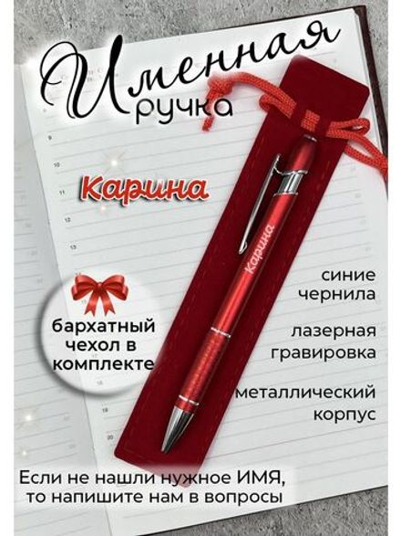Ручка именная Карина в чехле