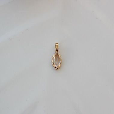 Подвеска Маркиз с белым фианитом, 14*5 мм, позолота, П393