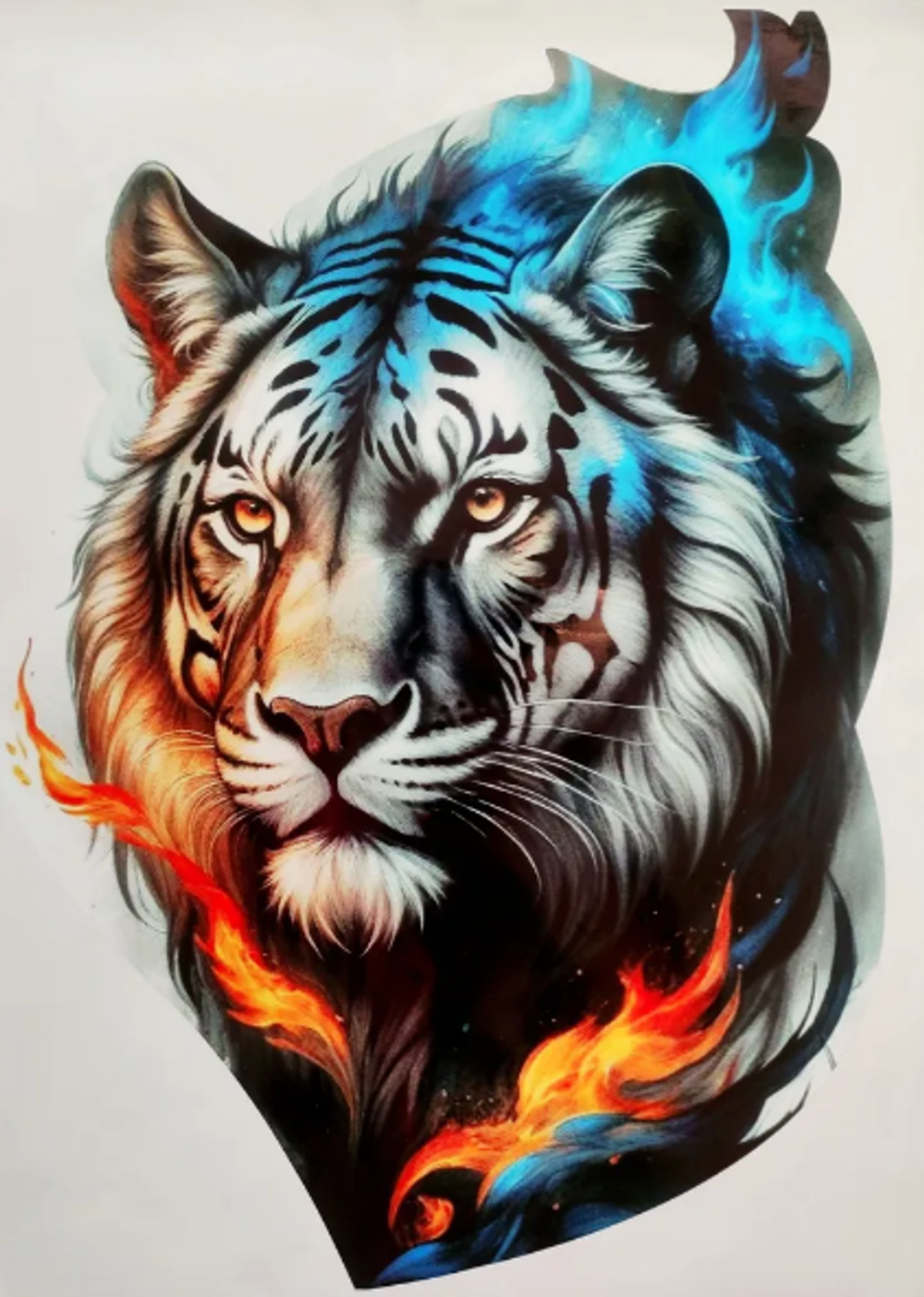 Наклейки Ком-т   на две стороны  21012-1  "Тигр (Пламя) №1" 17*10см