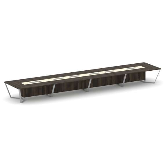 Steel Meet Стол переговорный прямоугольный KM-PR.B.SP-24 Дуб Мали/Ваниль Глянец/Металл Серый 8000*16