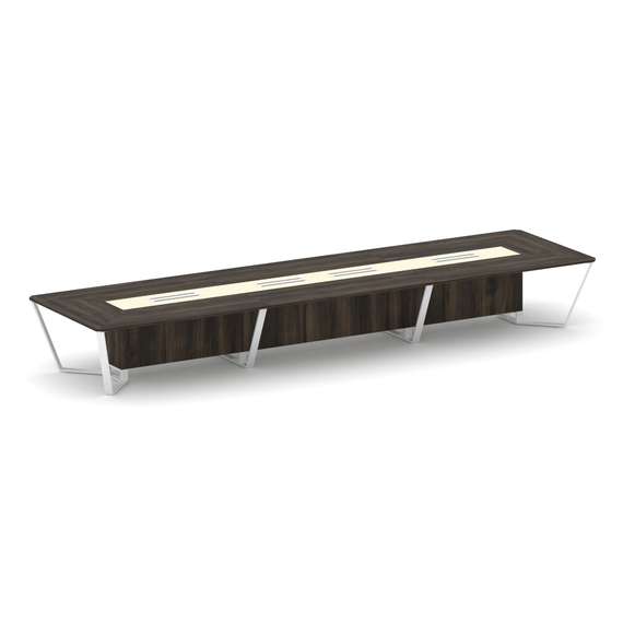 Steel Meet Стол переговорный прямоугольный KM-PR.B.SP-18 Дуб Мали/Ваниль Глянец/Металл Белый 6000*16