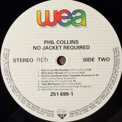 Виниловая пластинка Phil Collins ‎– No Jacket Required LP