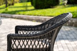 "Дольче" обеденная группа из искусственного ротанга, цвет графит