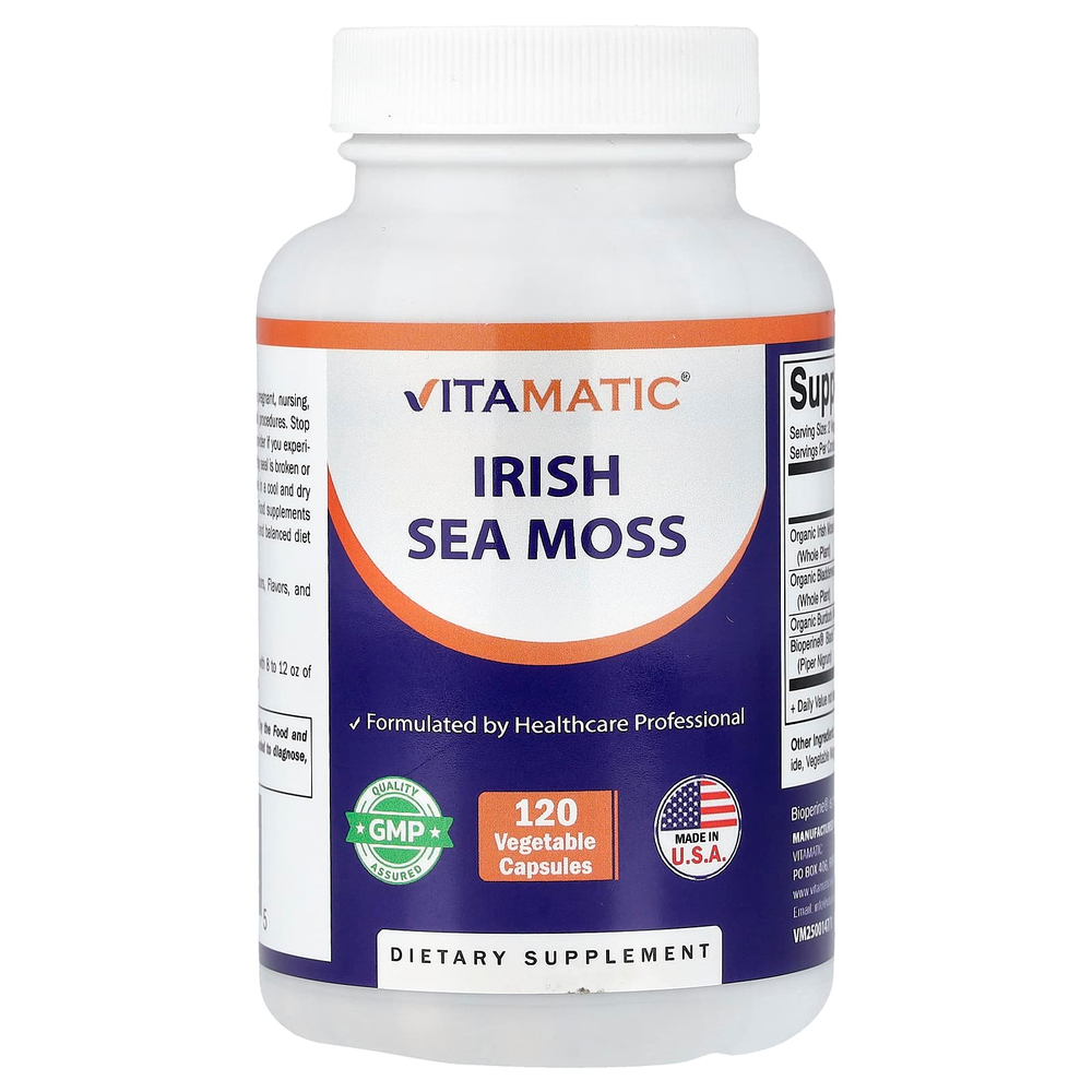 Vitamatic, Ирландский морской мох, 120 растительных капсул