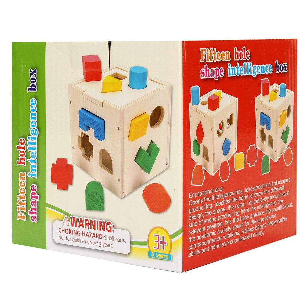 Развивающая игрушка деревянная Сортер обьемный куб, коробка C-41839