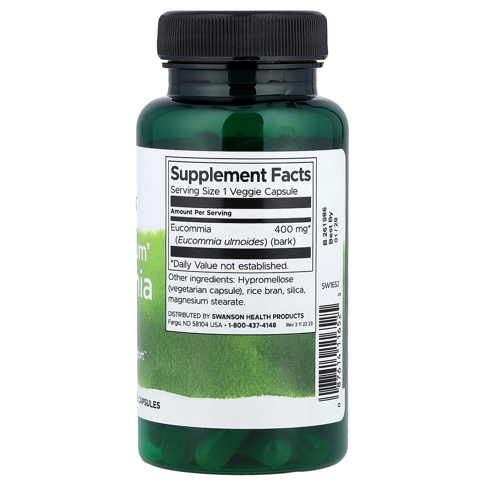 Swanson Vitamins, кора эукоммии Full Spectrum®, 400 мг, 60 растительных капсул