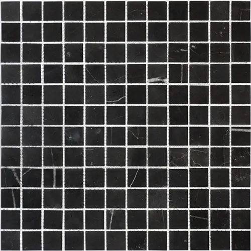 Nero Oriente POL 23x23x7 Мозаика из натурального черного мрамора Pietrine 7 mm