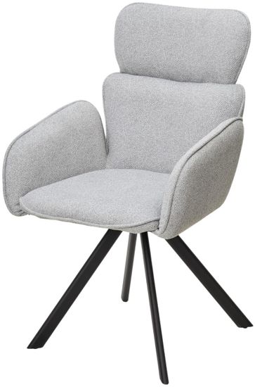 Стул LONG 360 град. поворот. NS10 Серый, букле / черный каркас