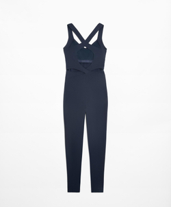 Oysho Компрессионный комбинезон Compressive с перекрестными бретелями, синий